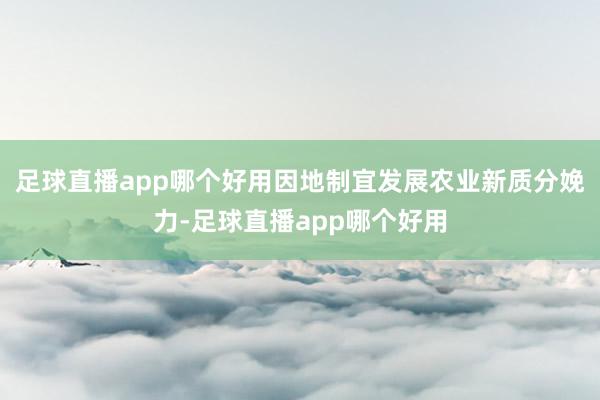 足球直播app哪个好用因地制宜发展农业新质分娩力-足球直播app哪个好用