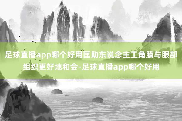 足球直播app哪个好用匡助东说念主工角膜与眼部组织更好地和会-足球直播app哪个好用