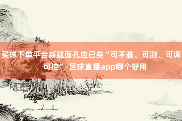 买球下单平台新建面孔应已矣“可不雅、可测、可调、可控”-足球直播app哪个好用