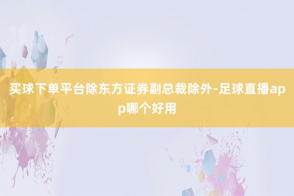 买球下单平台除东方证券副总裁除外-足球直播app哪个好用