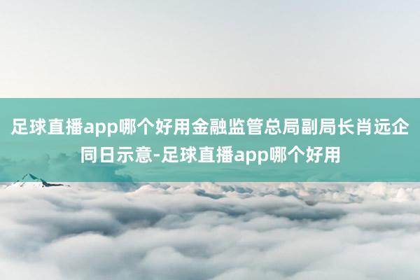 足球直播app哪个好用金融监管总局副局长肖远企同日示意-足球直播app哪个好用