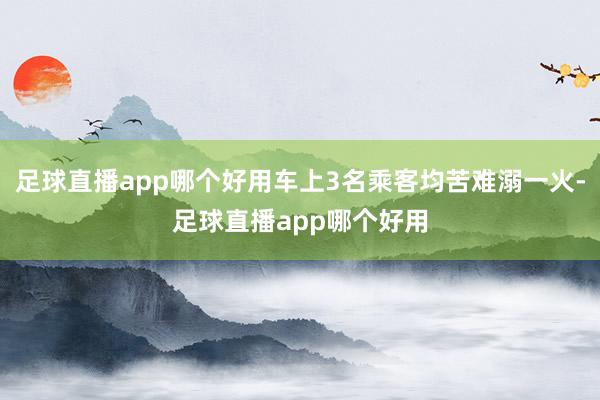 足球直播app哪个好用车上3名乘客均苦难溺一火-足球直播app哪个好用