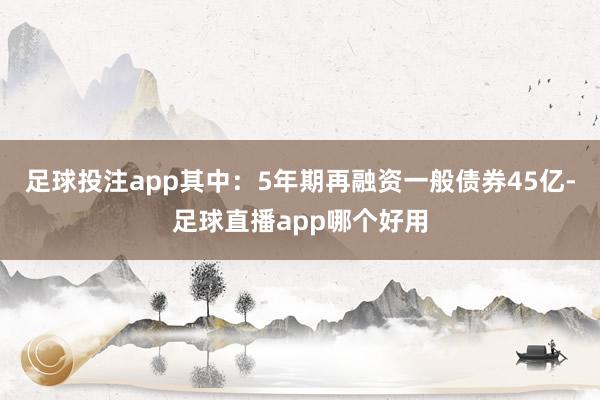 足球投注app其中：5年期再融资一般债券45亿-足球直播app哪个好用