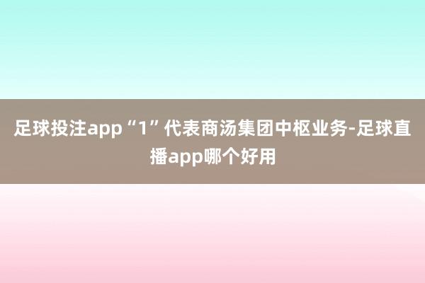 足球投注app“1”代表商汤集团中枢业务-足球直播app哪个好用