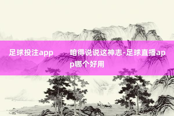 足球投注app        咱得说说这神志-足球直播app哪个好用