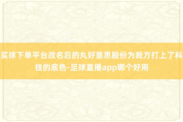 买球下单平台改名后的丸好意思股份为我方打上了科技的底色-足球直播app哪个好用