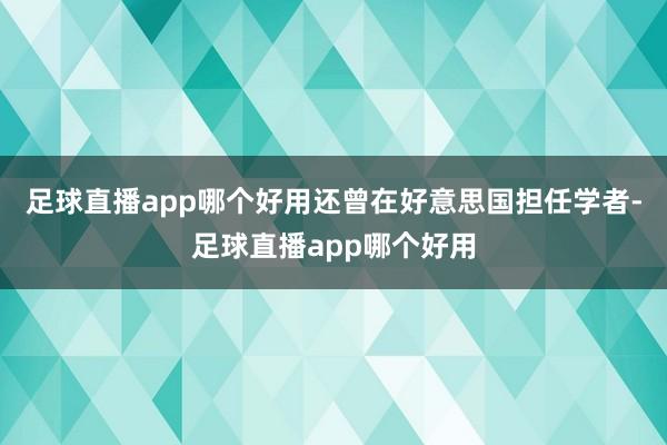 足球直播app哪个好用还曾在好意思国担任学者-足球直播app哪个好用