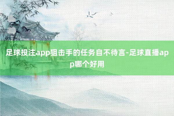 足球投注app狙击手的任务自不待言-足球直播app哪个好用