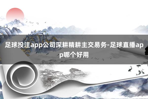 足球投注app公司深耕精耕主交易务-足球直播app哪个好用
