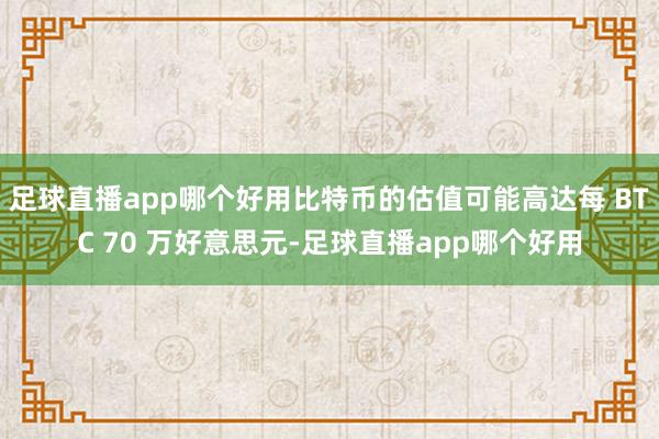 足球直播app哪个好用比特币的估值可能高达每 BTC 70 万好意思元-足球直播app哪个好用