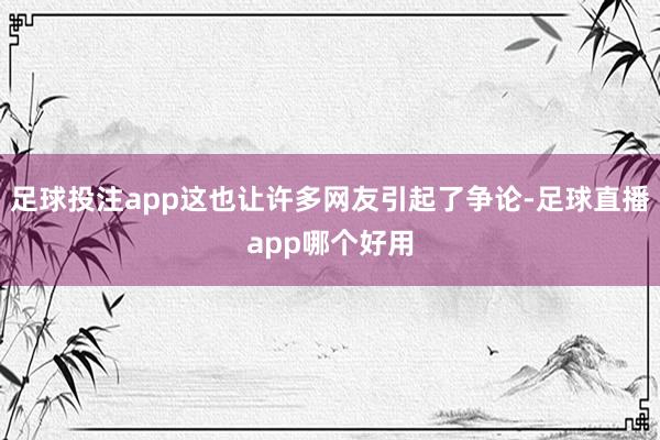 足球投注app这也让许多网友引起了争论-足球直播app哪个好用