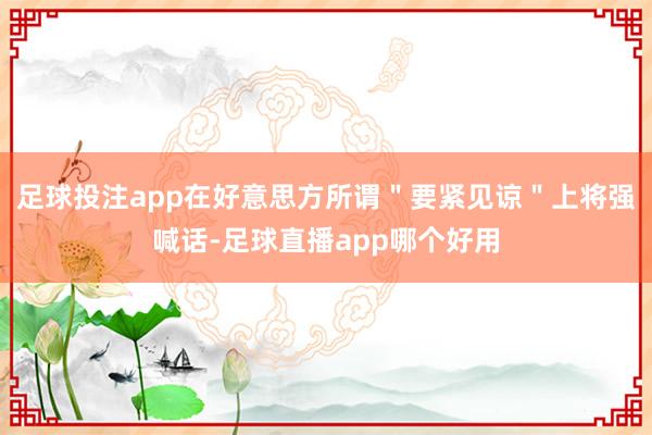 足球投注app在好意思方所谓＂要紧见谅＂上将强喊话-足球直播app哪个好用
