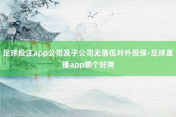足球投注app公司及子公司无落伍对外担保-足球直播app哪个好用