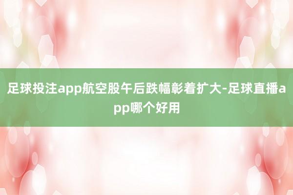 足球投注app航空股午后跌幅彰着扩大-足球直播app哪个好用