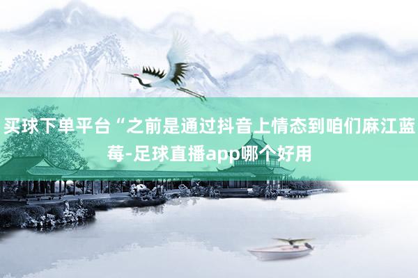 买球下单平台“之前是通过抖音上情态到咱们麻江蓝莓-足球直播app哪个好用