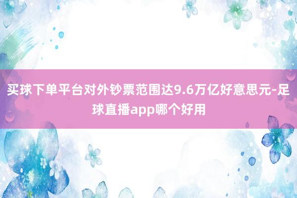 买球下单平台对外钞票范围达9.6万亿好意思元-足球直播app哪个好用