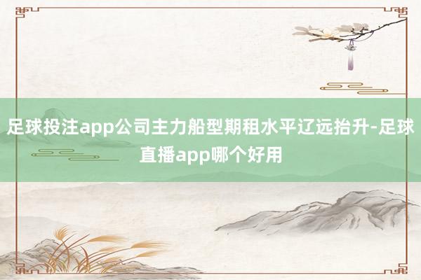 足球投注app公司主力船型期租水平辽远抬升-足球直播app哪个好用