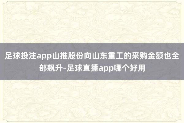 足球投注app山推股份向山东重工的采购金额也全部飙升-足球直播app哪个好用