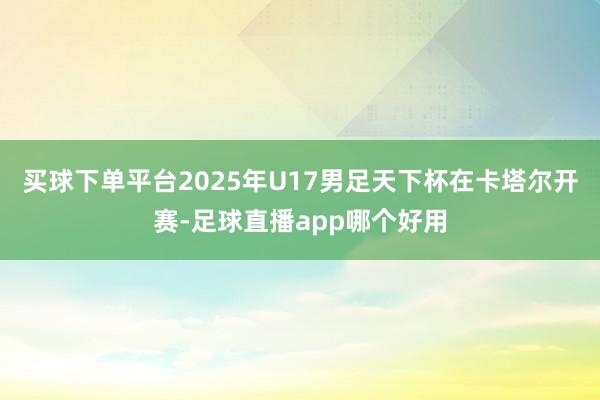 买球下单平台2025年U17男足天下杯在卡塔尔开赛-足球直播app哪个好用