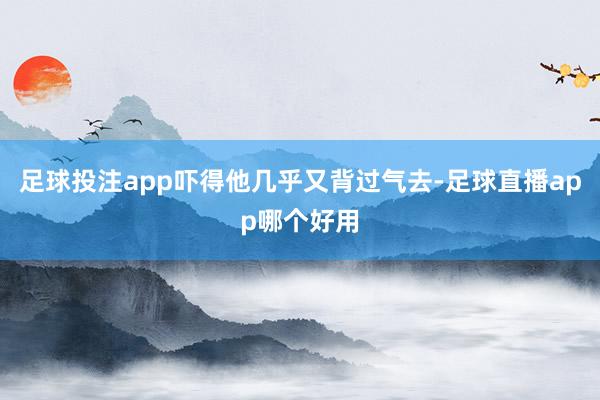 足球投注app吓得他几乎又背过气去-足球直播app哪个好用