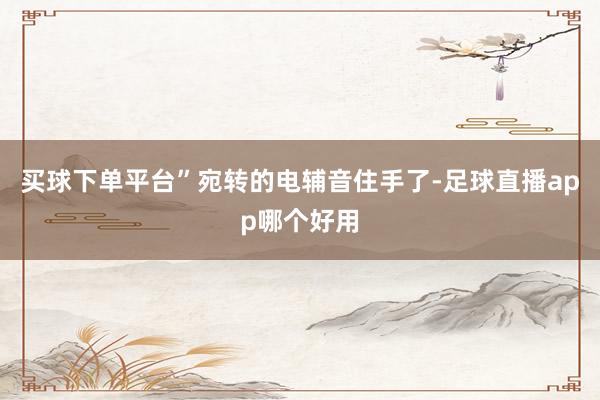 买球下单平台”宛转的电辅音住手了-足球直播app哪个好用