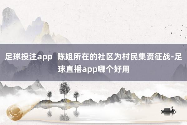 足球投注app 陈姐所在的社区为村民集资征战-足球直播app哪个好用