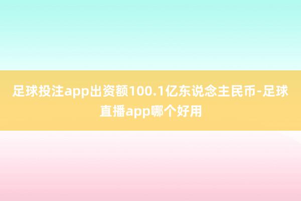 足球投注app出资额100.1亿东说念主民币-足球直播app哪个好用