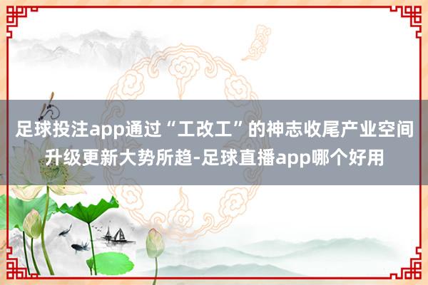 足球投注app通过“工改工”的神志收尾产业空间升级更新大势所趋-足球直播app哪个好用