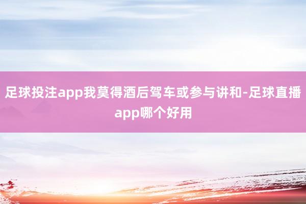足球投注app我莫得酒后驾车或参与讲和-足球直播app哪个好用