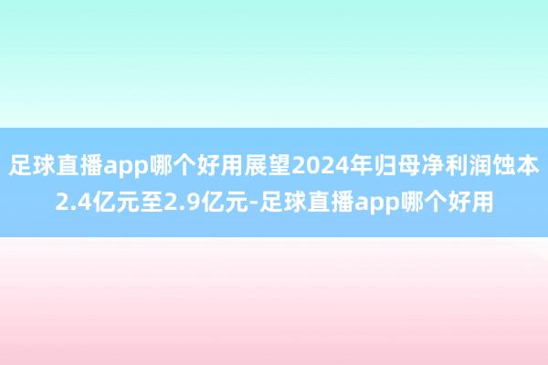 足球直播app哪个好用展望2024年归母净利润蚀本2.4亿元至2.9亿元-足球直播app哪个好用