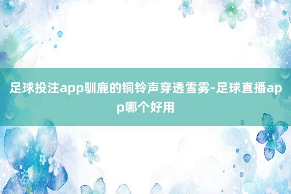 足球投注app驯鹿的铜铃声穿透雪雾-足球直播app哪个好用