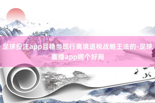 足球投注app且稳当现行离境退税战略王法的-足球直播app哪个好用