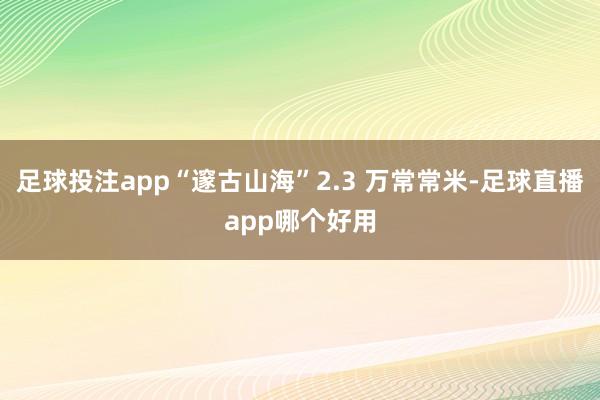 足球投注app“邃古山海”2.3 万常常米-足球直播app哪个好用