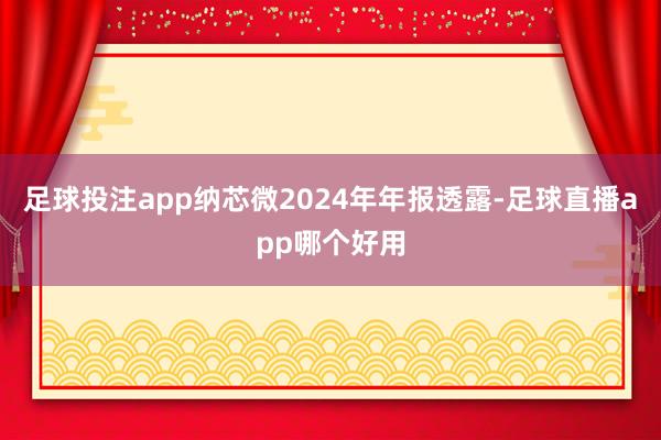 足球投注app纳芯微2024年年报透露-足球直播app哪个好用