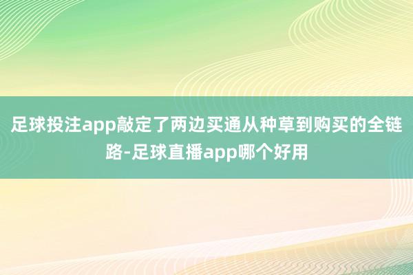 足球投注app敲定了两边买通从种草到购买的全链路-足球直播app哪个好用
