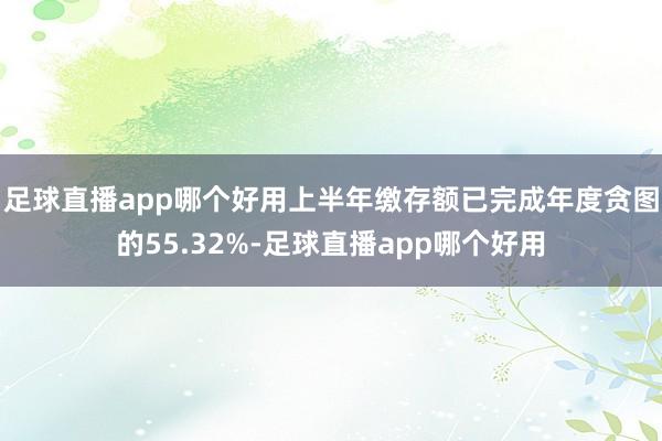 足球直播app哪个好用上半年缴存额已完成年度贪图的55.32%-足球直播app哪个好用