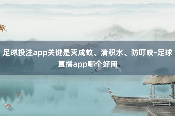 足球投注app关键是灭成蚊、清积水、防叮咬-足球直播app哪个好用