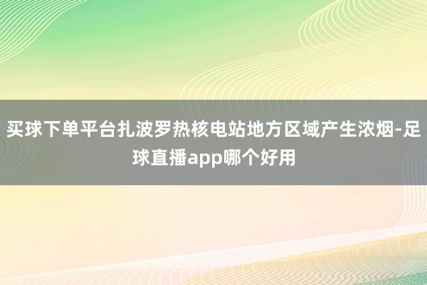 买球下单平台扎波罗热核电站地方区域产生浓烟-足球直播app哪个好用