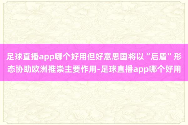 足球直播app哪个好用但好意思国将以“后盾”形态协助欧洲推崇主要作用-足球直播app哪个好用