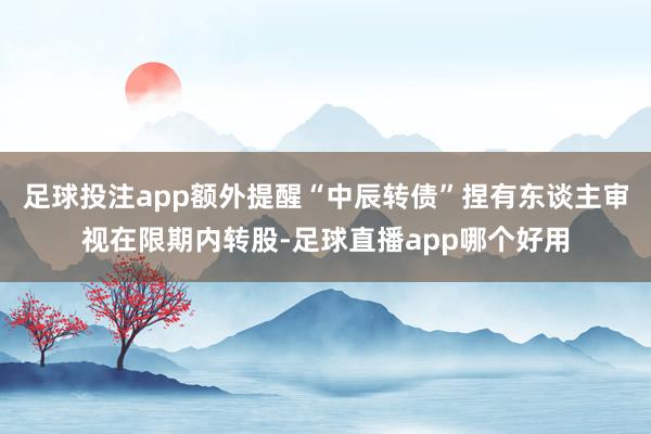 足球投注app额外提醒“中辰转债”捏有东谈主审视在限期内转股-足球直播app哪个好用