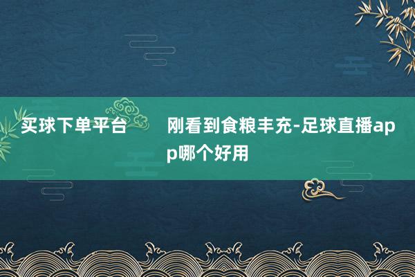 买球下单平台        刚看到食粮丰充-足球直播app哪个好用