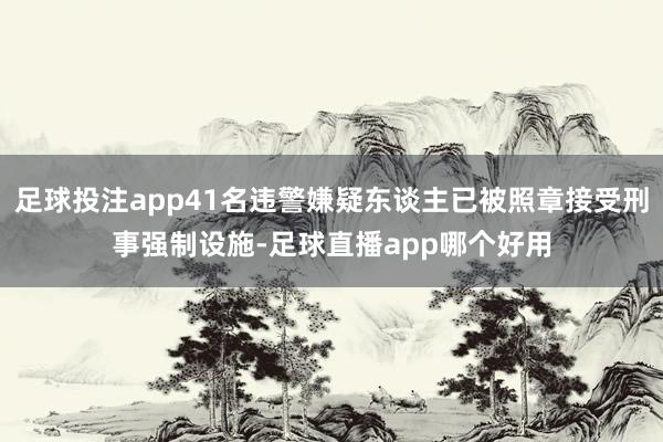 足球投注app41名违警嫌疑东谈主已被照章接受刑事强制设施-足球直播app哪个好用
