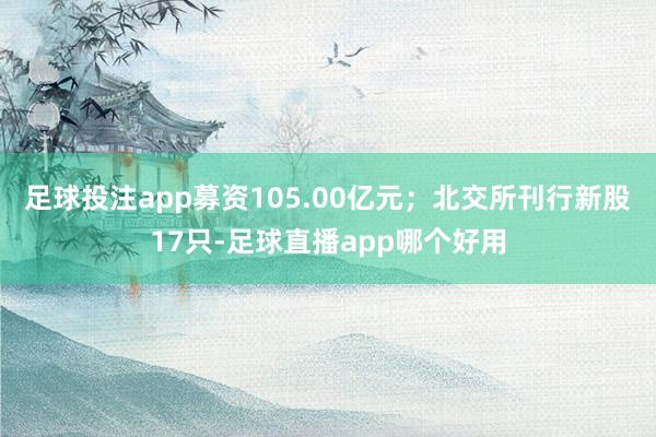 足球投注app募资105.00亿元；北交所刊行新股17只-足球直播app哪个好用
