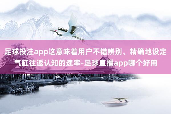 足球投注app这意味着用户不错辨别、精确地设定气缸往返认知的速率-足球直播app哪个好用