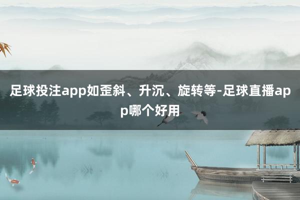 足球投注app如歪斜、升沉、旋转等-足球直播app哪个好用