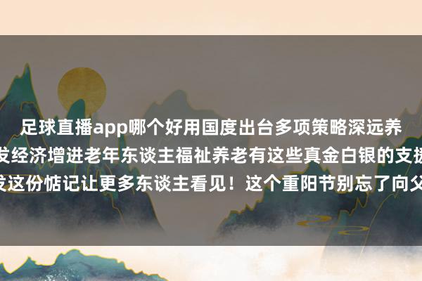 足球直播app哪个好用国度出台多项策略深远养老就业篡改发展发展银发经济增进老年东谈主福祉养老有这些真金白银的支援！所有来看转发这份惦记让更多东谈主看见！这个重阳节别忘了向父母长者谈一声请安-足球直播app哪个好用