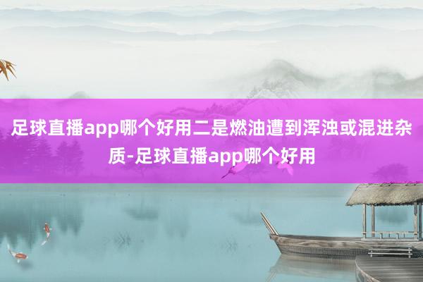 足球直播app哪个好用二是燃油遭到浑浊或混进杂质-足球直播app哪个好用