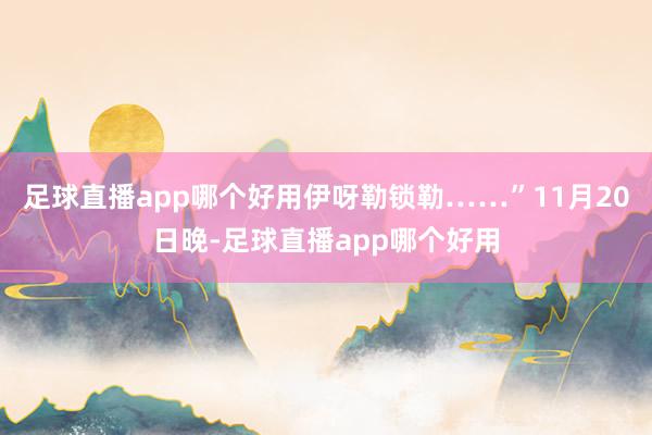 足球直播app哪个好用伊呀勒锁勒……”11月20日晚-足球直播app哪个好用