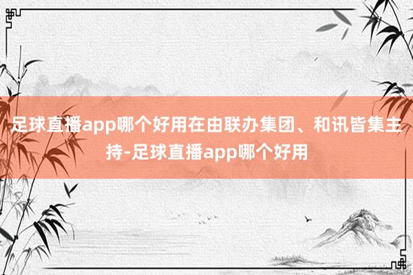 足球直播app哪个好用在由联办集团、和讯皆集主持-足球直播app哪个好用